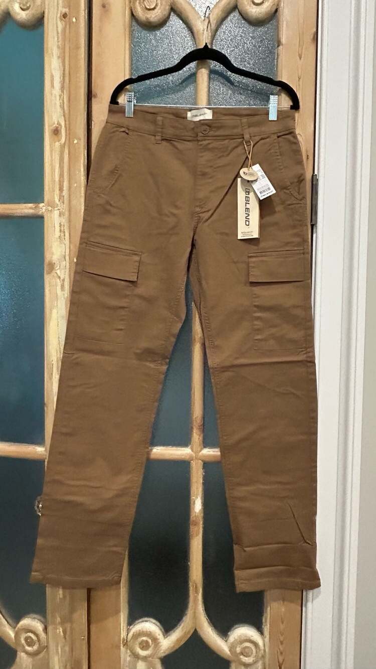 Blend Cargo Pants Size 30x32 Brown Regular Fit Cotton Stretch New